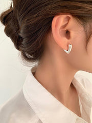 Bông Tai Khoen Trái Tim Bạc Sát Tai Cá Tính