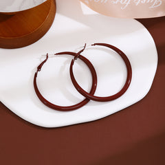 BÔNG TAI KHOEN TRÒN TRƠN MÀU ĐỎ BASIC