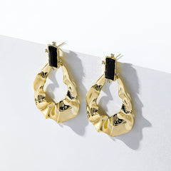 Bông Tai Tòn Teng Hình Giọt Nước Ánh Kim Vàng Độc Đáo