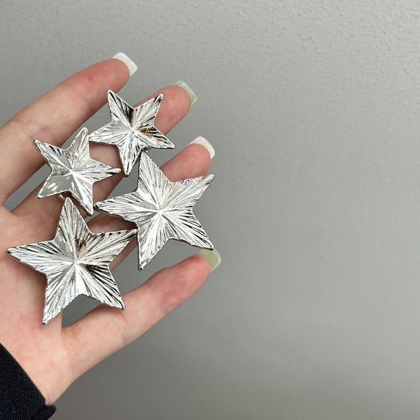 BÔNG TAI TÒN TENG NGÔI SAO KÉP HỢP KIM BẠC CÁ TÍNH