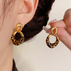 BÔNG TAI TÒN TENG DÁNG THOI KÉP HOA VĂN DA BEO CÁ TÍNH