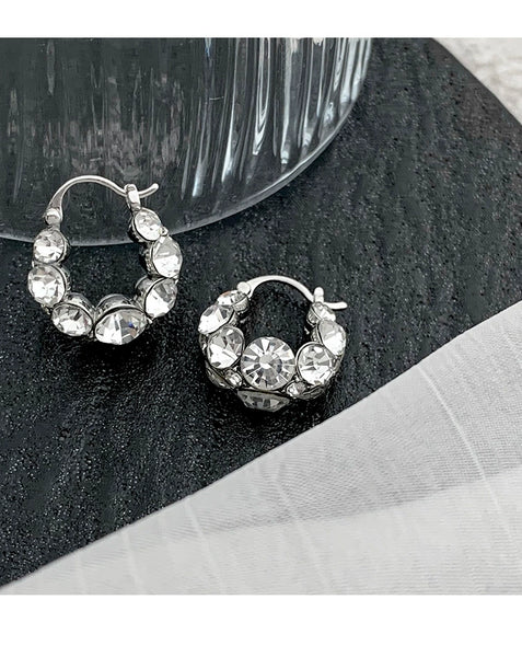 BÔNG TAI KHOEN TRÒN 7H ĐÍNH ĐÁ TRẮNG 2 HÀNG SIÊU SÁNG