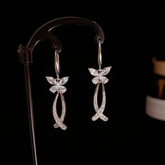 BÔNG TAI TÒN TENG HÌNH BƯỚM ĐÁ X TRẮNG DẠNG MÓC