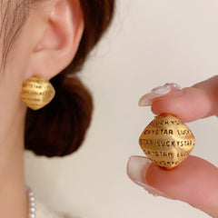 BÔNG TAI DÁNG HÌNH THOI PHỐI CHỮ LUCKY STAR ĐỘC ĐÁO