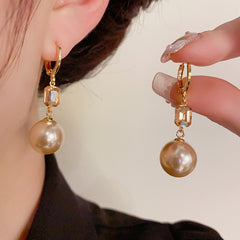 BÔNG TAI KHOEN TÒN TENG 1 HẠT NÂU PHỐI ĐÁ CHỮ NHẬT CÙNG MÀU