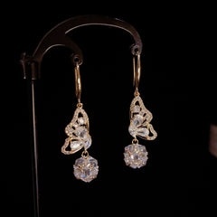 BÔNG TAI TÒN TENG CÁNH BƯỚM PHỐI ĐÁ LẬP PHƯƠNG DẠNG MÓC CAO CẤP