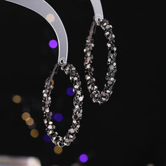 Bông Tai Khoen Tròn Uốn Bi Đá Cá Tính