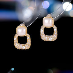 BÔNG TAI TÒN TENG HÌNH VUÔNG ĐÔI PHỐI VUÔNG MÀU THỜI TRANG