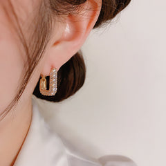 BÔNG TAI KHOEN VUÔNG FULL 3 HÀNG ĐÁ TRẮNG CÁ TÍNH