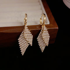 BÔNG TAI KHOEN TÒN TENG HÌNH THOI KÉP FULL ĐÁ CÁ TÍNH