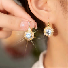 Bông Tai Khoen Hoa Đá Mắt Mèo Siêu Sáng