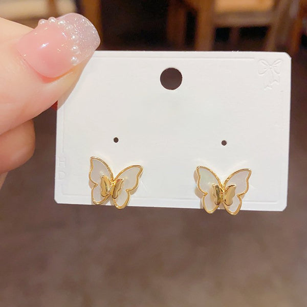Bông Tai Hình Bướm Kiểu Dáng 3D Nữ Tính Sát Tai