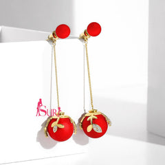 Bông Tai Tòn Teng Ngọc Trai Hoa Đá Dạng Móc