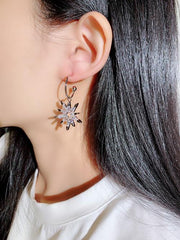 Bông Tai Khoen Hoa Tuyết Đá Trắng