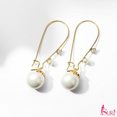 Bông tai ngọc trai dạng móc dáng dài