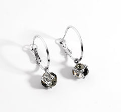 Bông tai khoen đính đá 2 màu