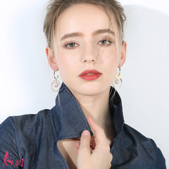 Bông tai khoen vàng ngọc trai Hàn Quốc