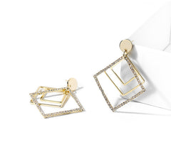 Bông tai tòn teng hình thoi đính đá