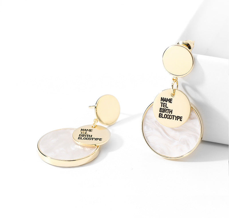 Bông tai tòn teng xà cừ trắng