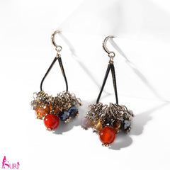 Bông Tai Tòn Teng Chùm Đa Sắc Màu