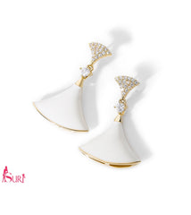 Bông Tai Tòn Teng Rẻ Quạt Đính Đá