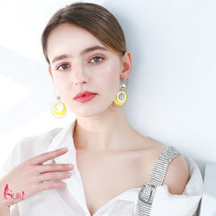 Bông Tai Tòn Teng Khoen Đôi Vàng Trắng Dạng Móc