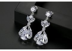 Bông Tai SR Đính Đá Trắng Cao Cấp