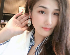 Bông Tai Tòn Teng Hình Lá Đính Đá Nhiều Kiểu