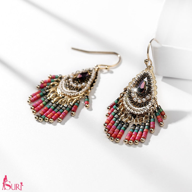 Bông Tai Tua Rua Dạng Móc Kiểu Dáng Boho