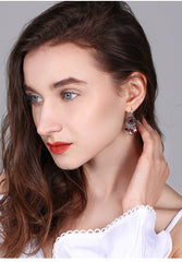 Bông Tai Kiểu Dáng Dreamcatcher Đá Màu