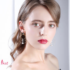 Bông Tai Khoen Ngọc Trai 3 Lớp Xếp Tầng