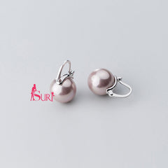 Bông Tai Ngọc Trai Thiết Kế Móc Vòng Cung