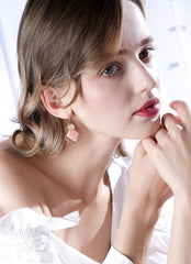 Bông Tai Tòn Teng Hình Thoi Hồng