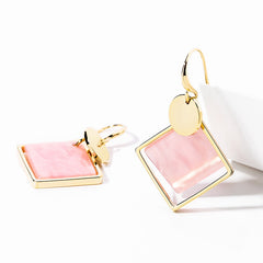 Bông Tai Tòn Teng Hình Thoi Hồng