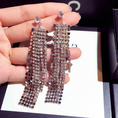 Bông Tai Tòn Teng Hình Chữ Nhật Lấp Lánh