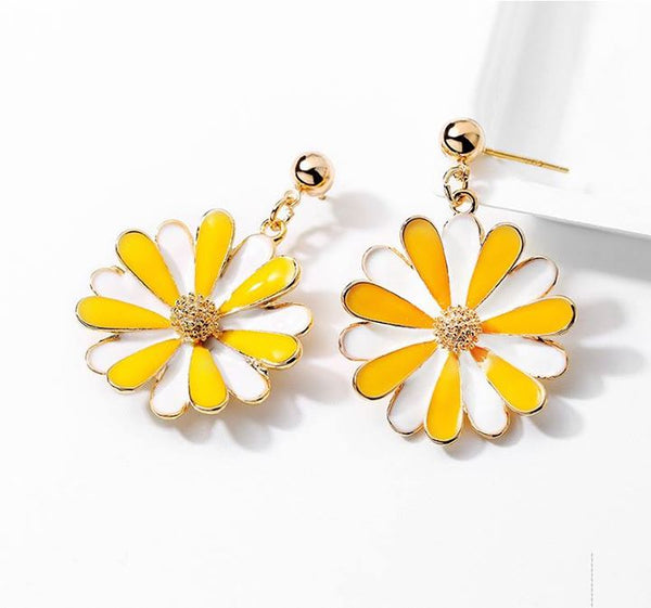 Bông Tai Tòn Teng Hoa Cúc Vàng