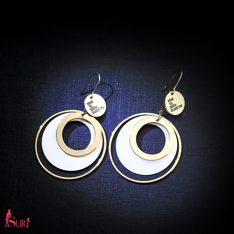 Bông Tai Tòn Teng Khoen Đôi Vàng Trắng Dạng Móc