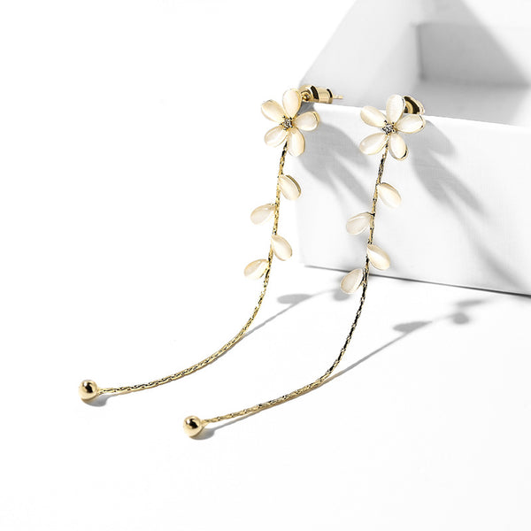 Bông Tai Tòn Teng Hoa Đá Bốn Lá