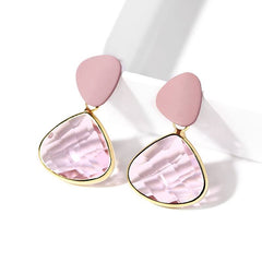 Bông Tai Tòn Teng Đá Hồng Nữ Tính