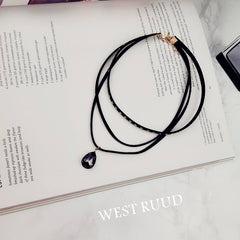 Vòng cổ choker 3 sợi hạt đá