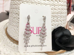 Bông tai đính đá đuôi công nữ tính