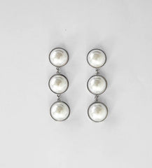 Bông tai tòn teng 3 ngọc trai