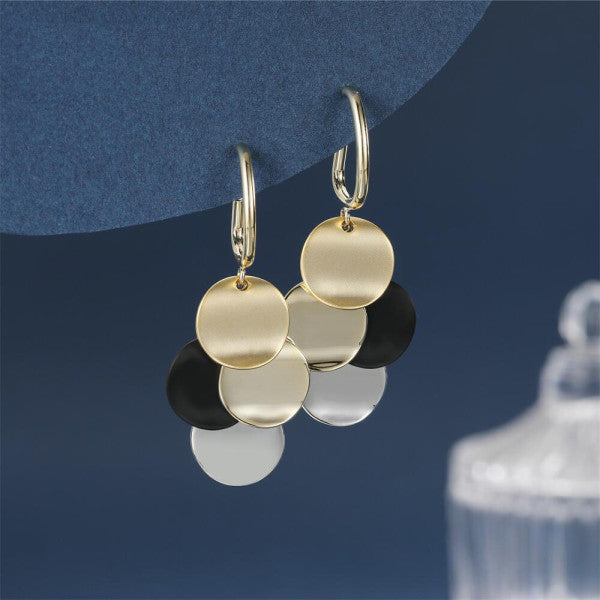 Bông Tai Tòn Teng 4 Bản Tròn Hợp Kim Nhiều Màu Cá Tính