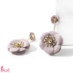 Bông Tai Tòn Teng Hoa Tím Nhụy Vàng