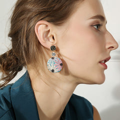 Bông Tai Tòn Teng Tròn In Hoa