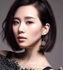 Bông tai tòn teng tròn sang trọng đính đá