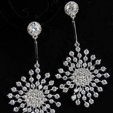 Bông tai tòn teng họa tiết pháo hoa