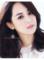 Bông tai tòn teng tròn sang trọng đính đá