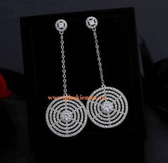 Bông tai tòn teng tròn sang trọng đính đá