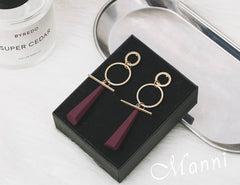 Bông tai tòn teng gỗ hình học